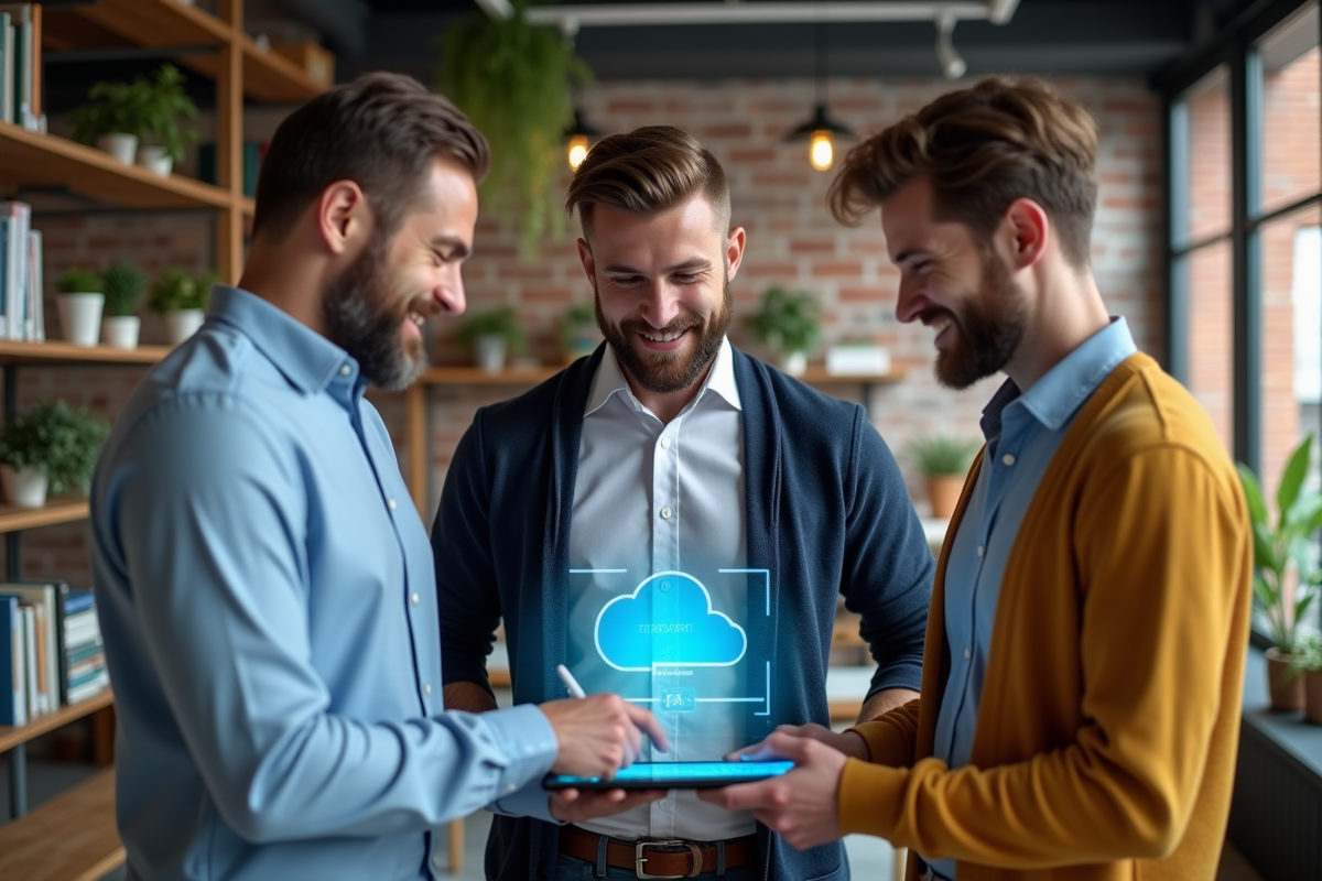 Groupe de collègues collaborant autour d