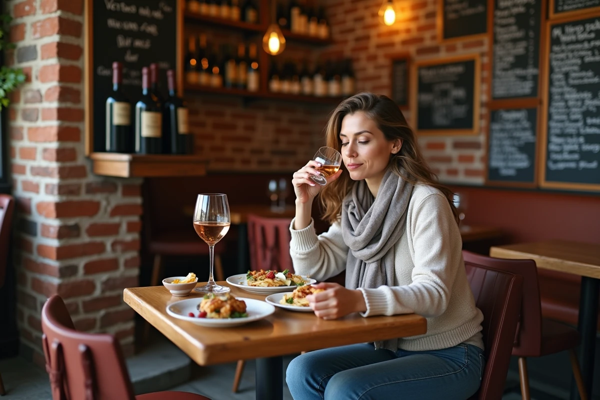 Femme dégustant des cicchetti dans un bacaro vénitien