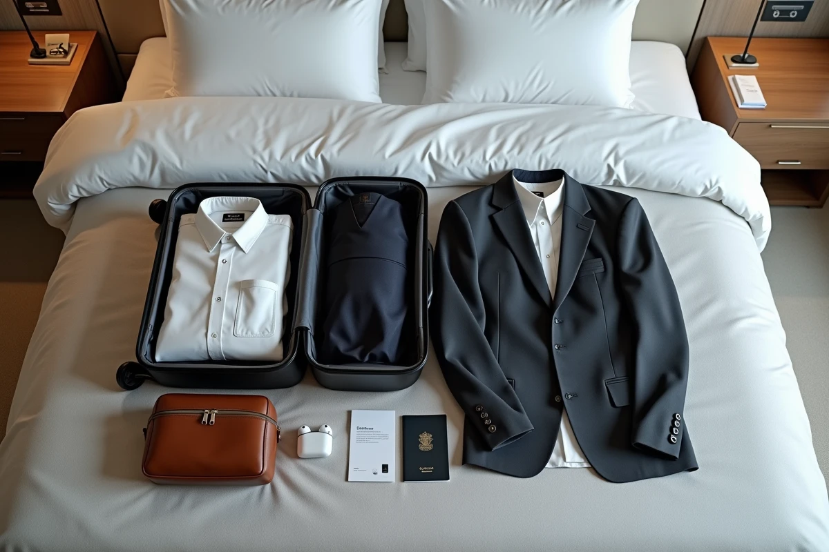Organisation d'une valise cabine pour un voyage d'affaires sans bagage en soute